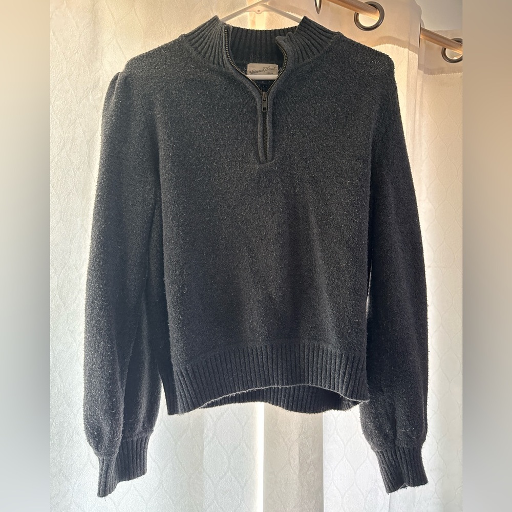 Grey Wool Quarter Zip